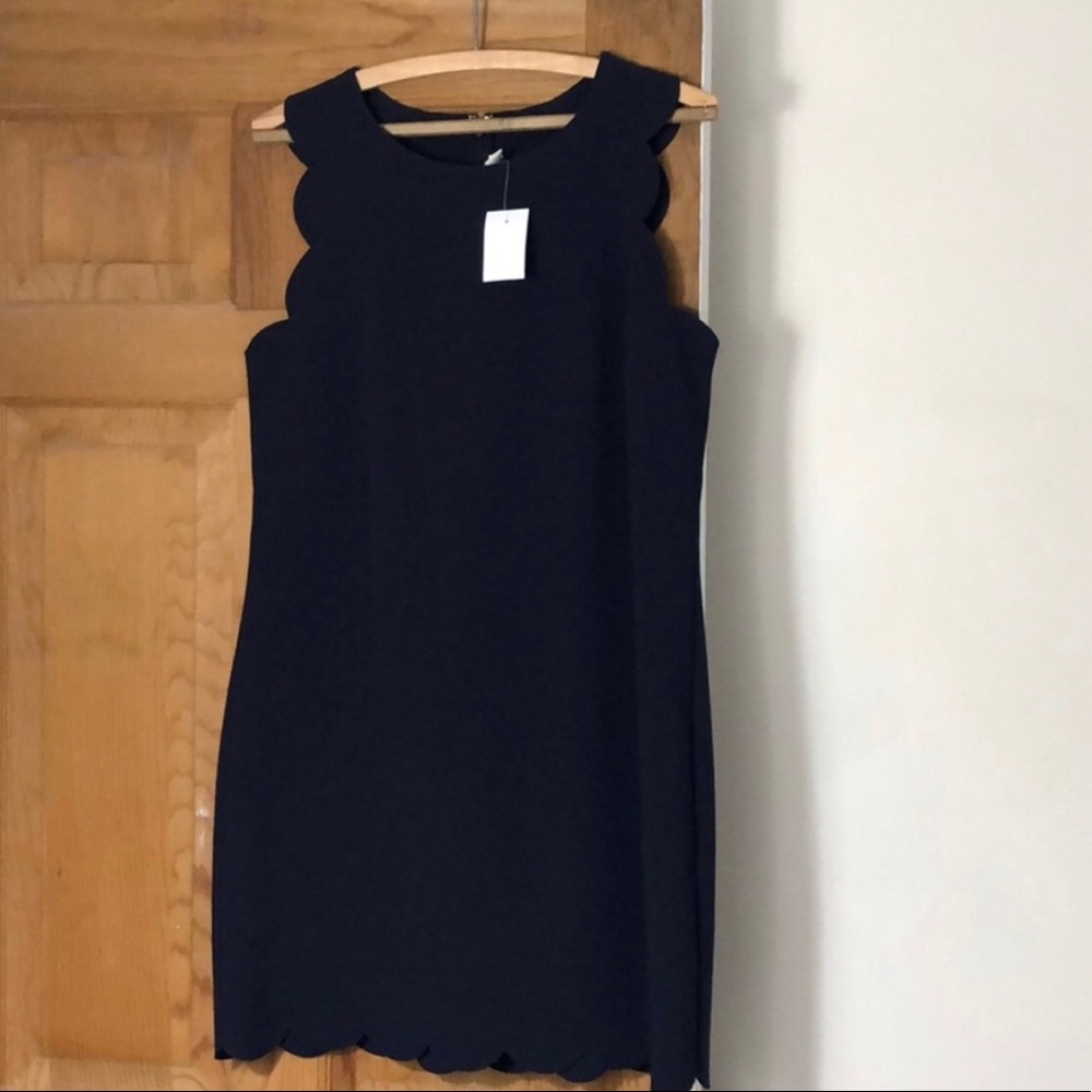 NWT J.Crew Scalloped Trim Dress
